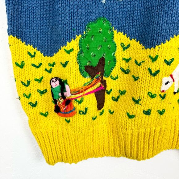 Women's Cream and Yellow Sweater - Picture 3 of 8